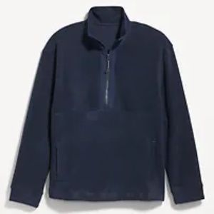 Unisex New w/tag Old Navy Large Men Navy Loose Microfleece Half-Zip Sweatshirt